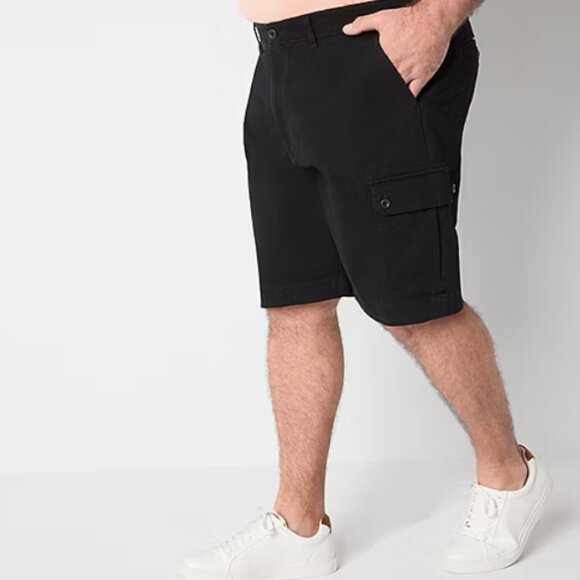 St. John's Bay Comfort Waist Mens Big & Tall Stretch Fabric Cargo Short Black 54 - Picture 3 of 3